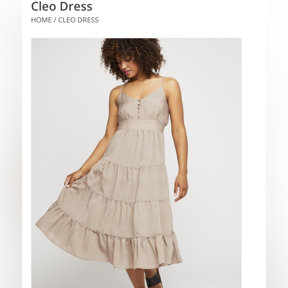 Taupe Gentle Fawn Cleo Midi Dress